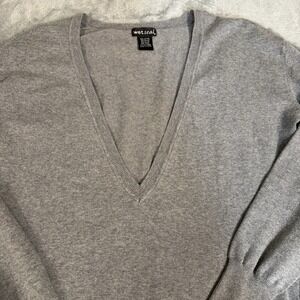 Vtg‎ Y2K Wet Seal Gray V-Neck Sweater Dress VNeck Cotton Women's Small